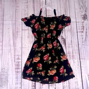 Floral red and black dress/knee length